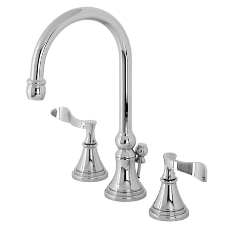 Kingston Brass KS2981CFL Century Widespread Bathroom Faucet W/ Brass Pop-Up, Chrome KS2981CFL